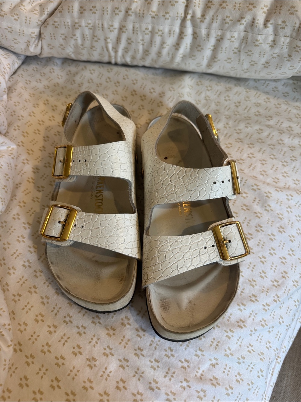 Birkenstock white croc Milano